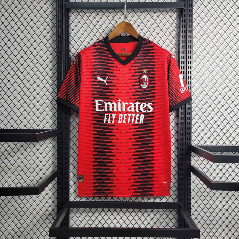 Camisa AC Milan Home 2023/24 - Puma Torcedor Masculina - Vermelha/Preta