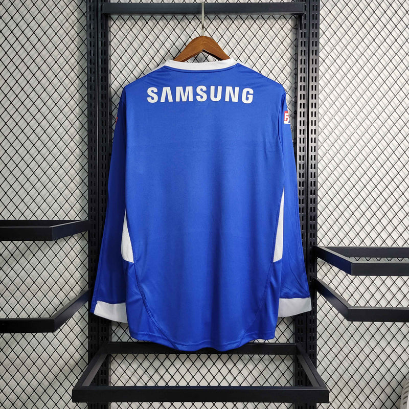 Camisa Manga Longa Palmeiras 2019/20 - Adidas Retrô Masculina - Azul/Brancab