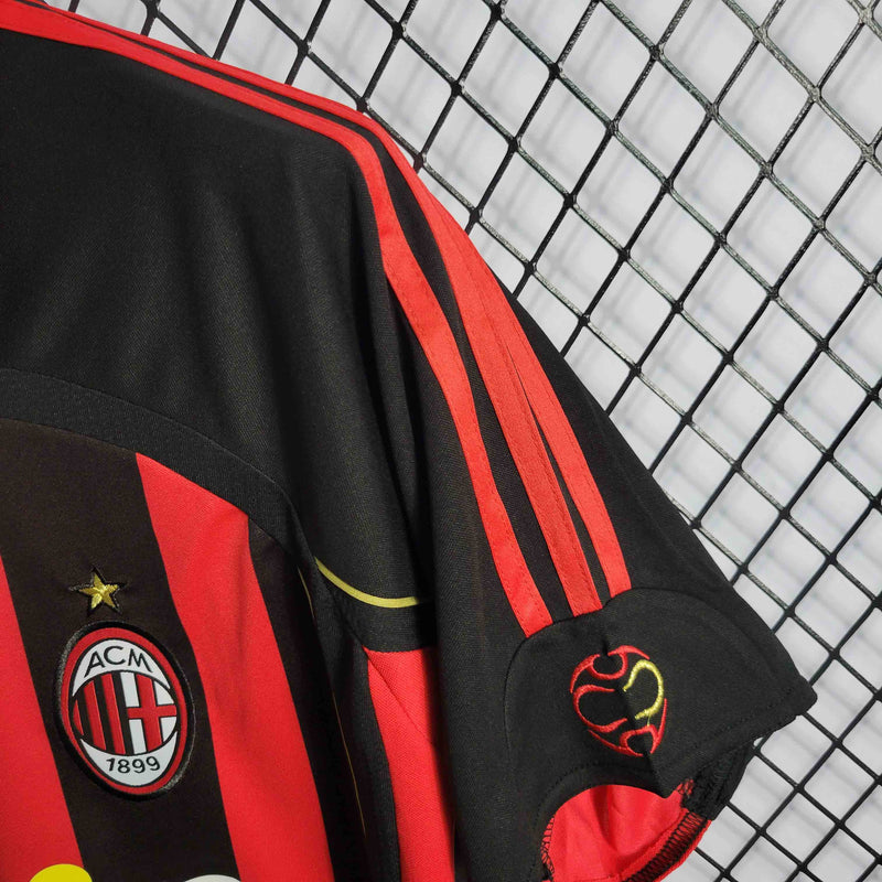 Camisa Milan Home 2006/07 - Adidas Retrô Masculina - Vermelha/Preta
