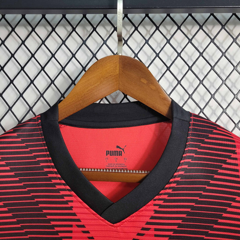 Camisa AC Milan Home 2023/24 - Puma Torcedor Masculina - Vermelha/Preta