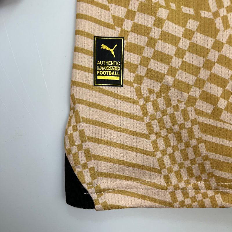 Camisa Milan Away 2023/24 - Puma Torcedor Masculina - Bege/Preta
