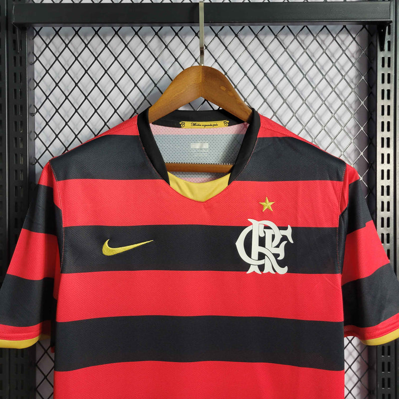 Camisa Flamengo Home  2008/09 - Nike Retrô Masculina - Vermelha/Preta