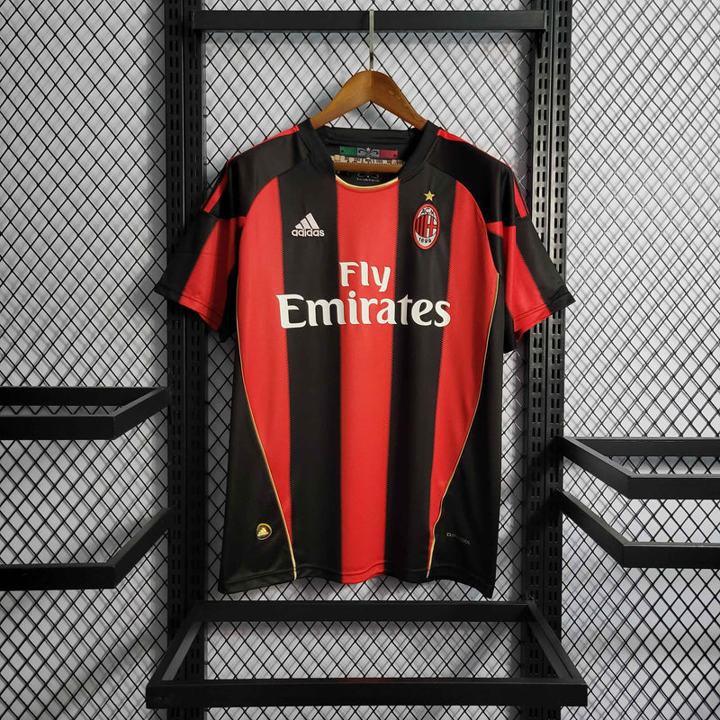 Camisa Milan Home 2010/11 - Adidas Retrô Masculina - Vermelha/Preta