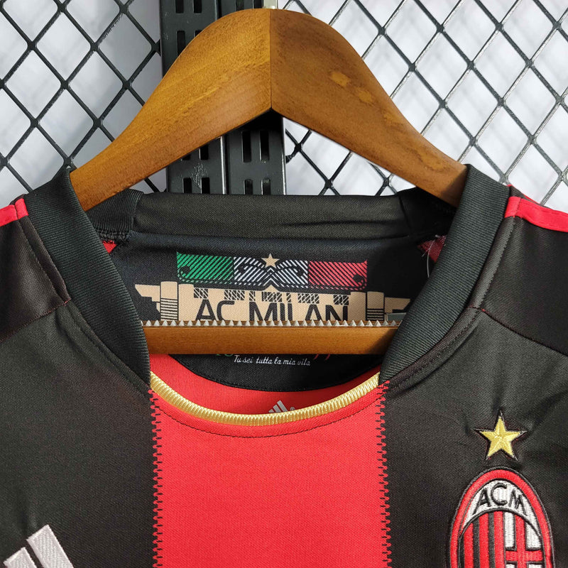 Camisa Milan Home 2010/11 - Adidas Retrô Masculina - Vermelha/Preta