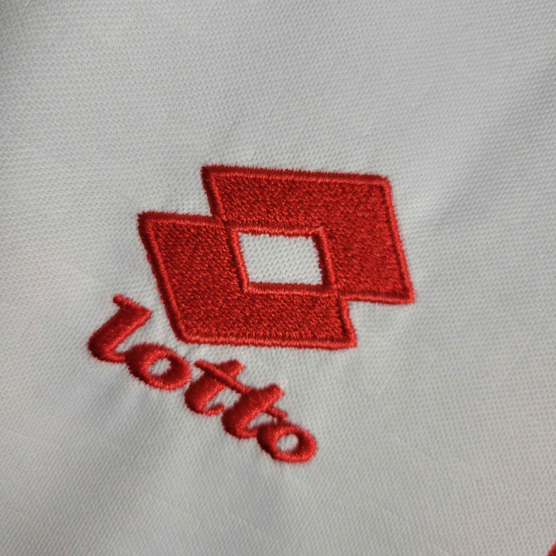 Camisa Milan Away 1995/97 - Lotto Retrô Masculina - Branca/Vermelha