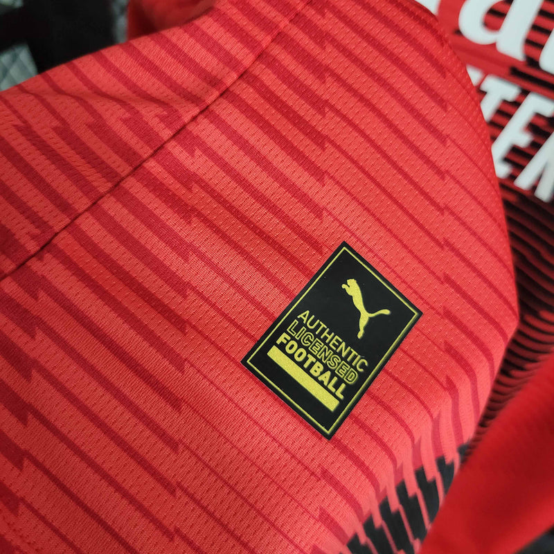 Camisa AC Milan Home 2023/24 - Puma Torcedor Masculina - Vermelha/Preta