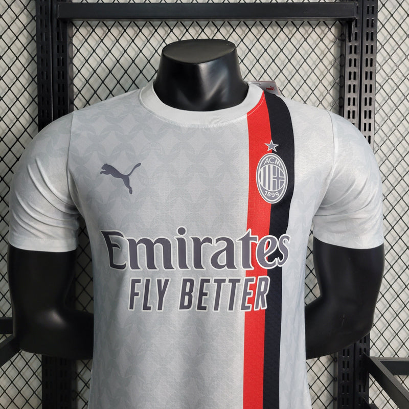 Camisa Milan Away 2023/24 - Puma Jogador Masculina - Branca/Preta