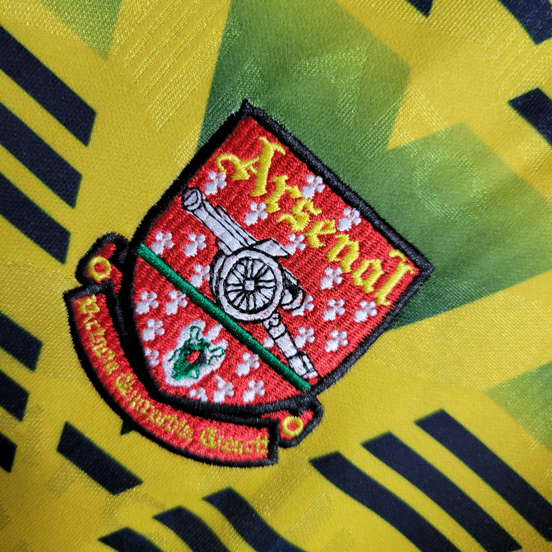 Camisa Arsenal Manga Longa Away 1991/93 - Adidas Retrô Masculina - Amarela/Preta