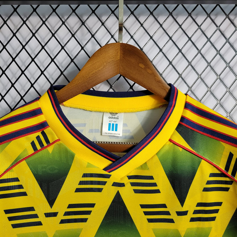 Camisa Arsenal Manga Longa Away 1991/93 - Adidas Retrô Masculina - Amarela/Preta
