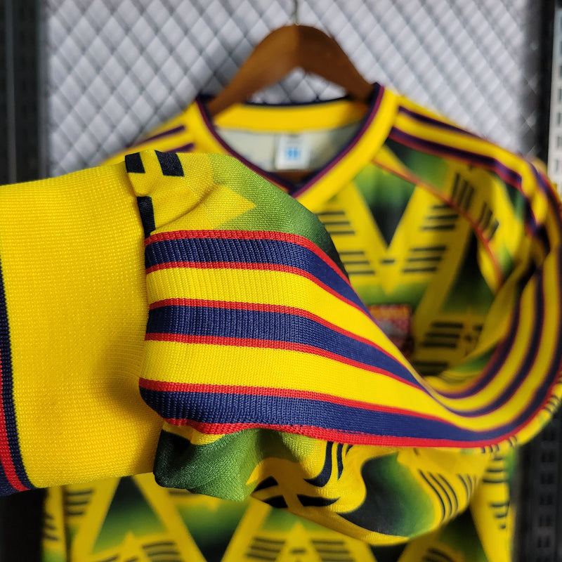 Camisa Arsenal Manga Longa Away 1991/93 - Adidas Retrô Masculina - Amarela/Preta