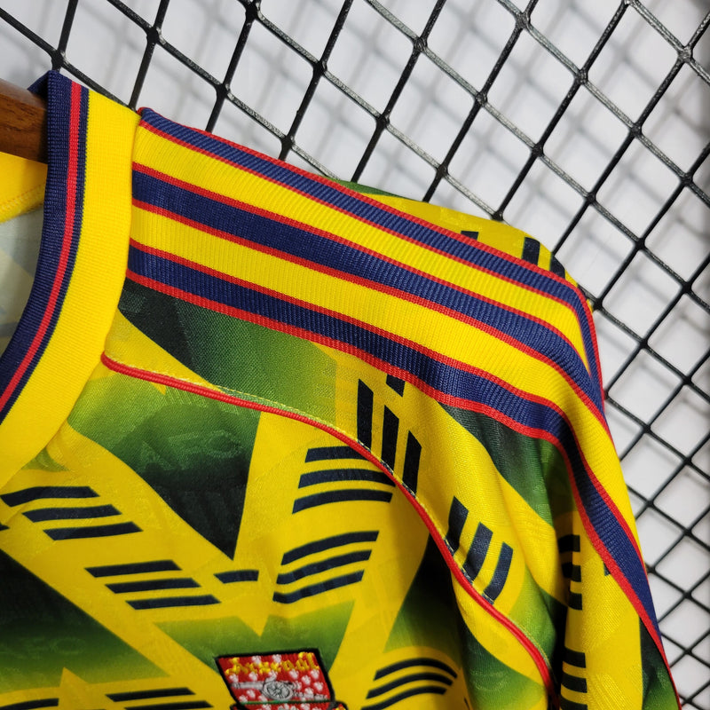 Camisa Arsenal Manga Longa Away 1991/93 - Adidas Retrô Masculina - Amarela/Preta