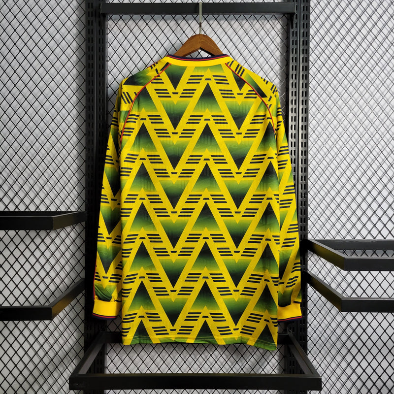 Camisa Arsenal Manga Longa Away 1991/93 - Adidas Retrô Masculina - Amarela/Preta