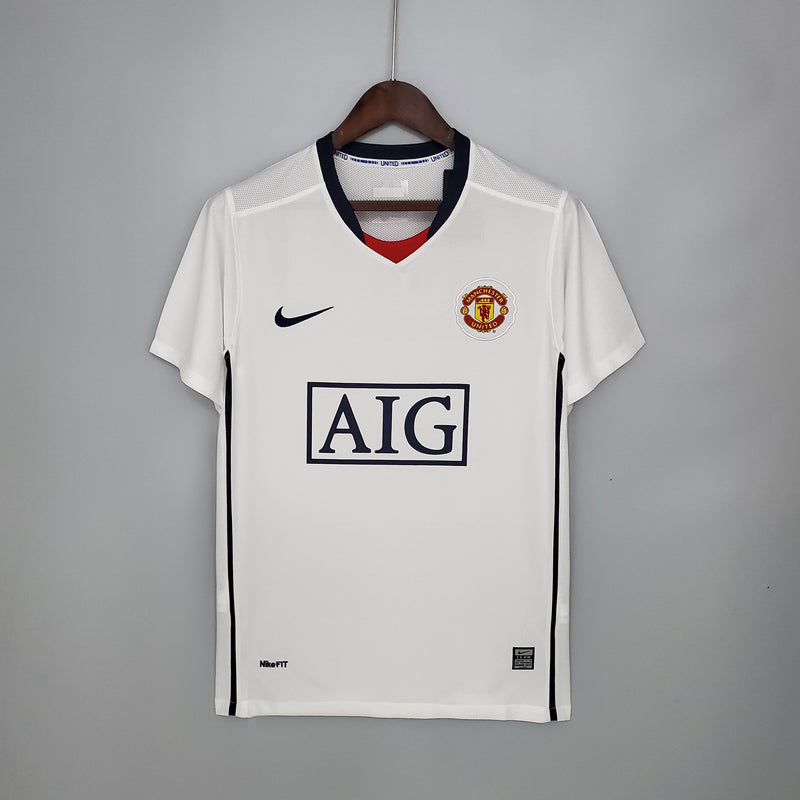 Camisa Manchester United Away 2008/09 - Champions League - Nike Retrô Masculina - Branca