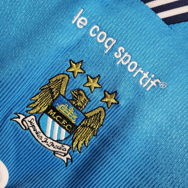 Camisa Manchester City Home 1999/01 - Sportif Retrô Masculina - Azul/Branca