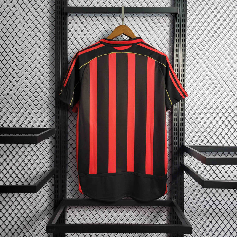 Camisa Milan Home 2006/07 - Adidas Retrô Masculina - Vermelha/Preta