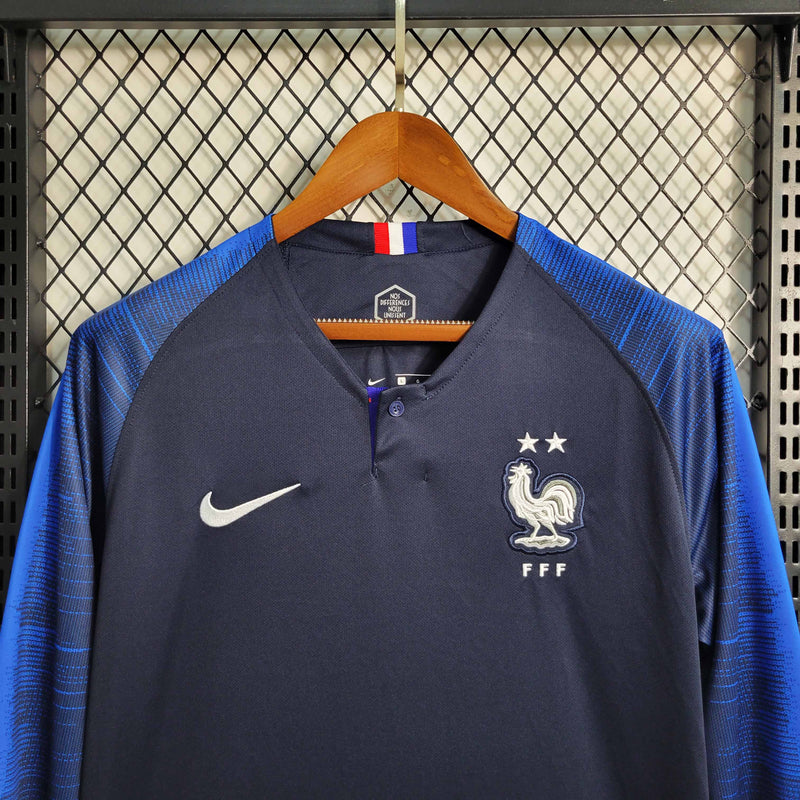 Camisa Seleção França Manga Longa Home 2018/19 - Nike Retrô Masculina - Azul