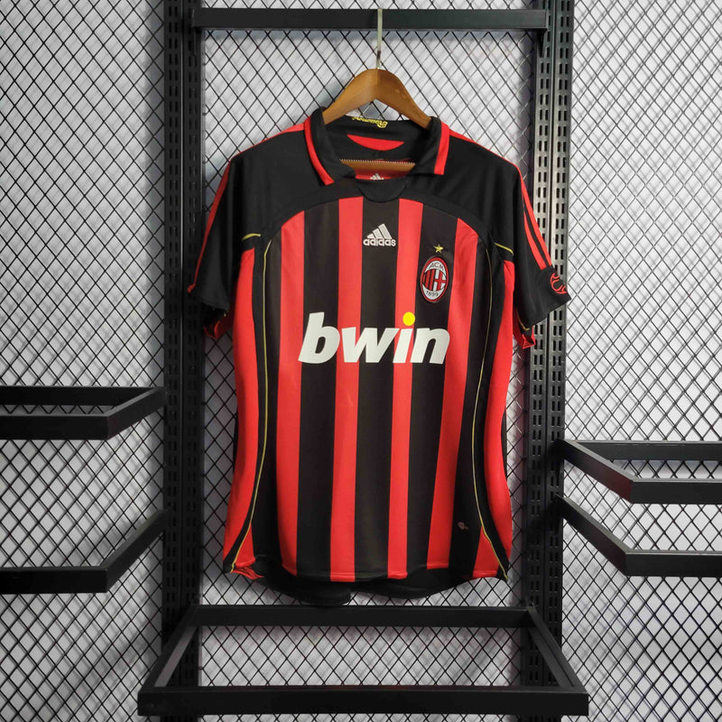 Camisa Milan Home 2006/07 - Adidas Retrô Masculina - Vermelha/Preta