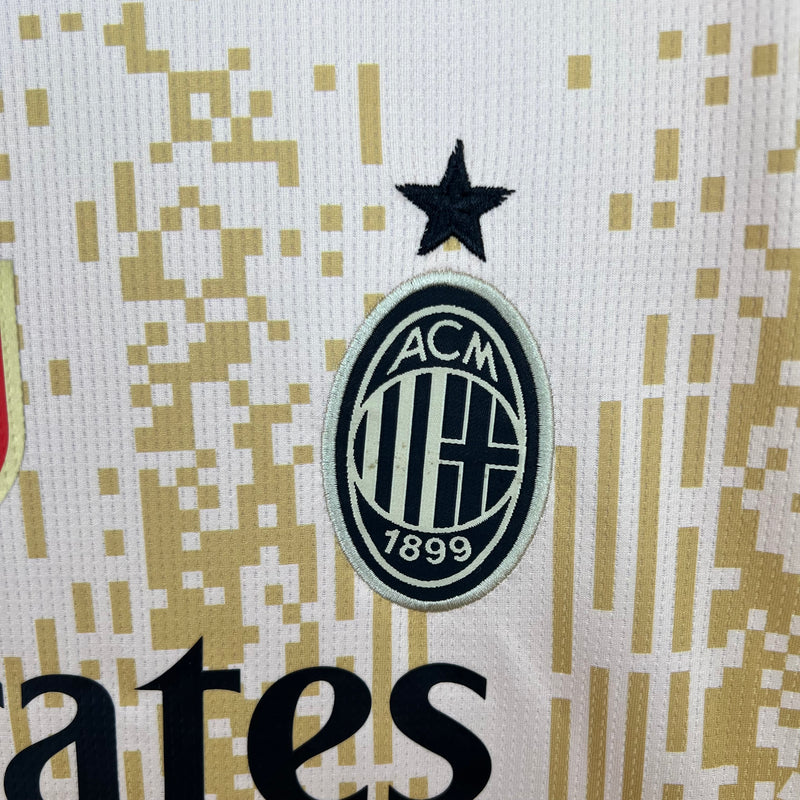 Camisa Milan Away 2023/24 - Puma Torcedor Masculina - Bege/Preta