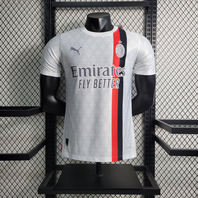 Camisa Milan Away 2023/24 - Puma Jogador Masculina - Branca/Preta