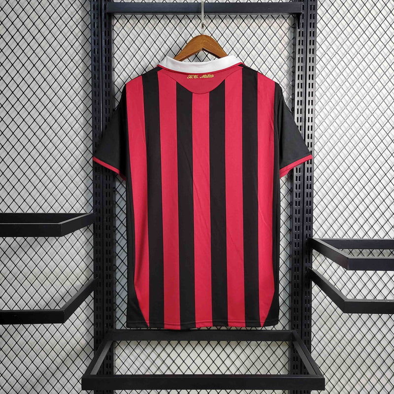 Camisa Milan Home 2009/10 - Adidas Retrô Masculina - Vermelha/Preta