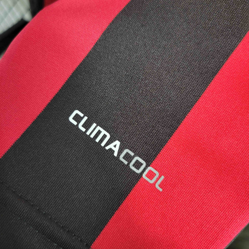 Camisa Milan Home 2009/10 - Adidas Retrô Masculina - Vermelha/Preta