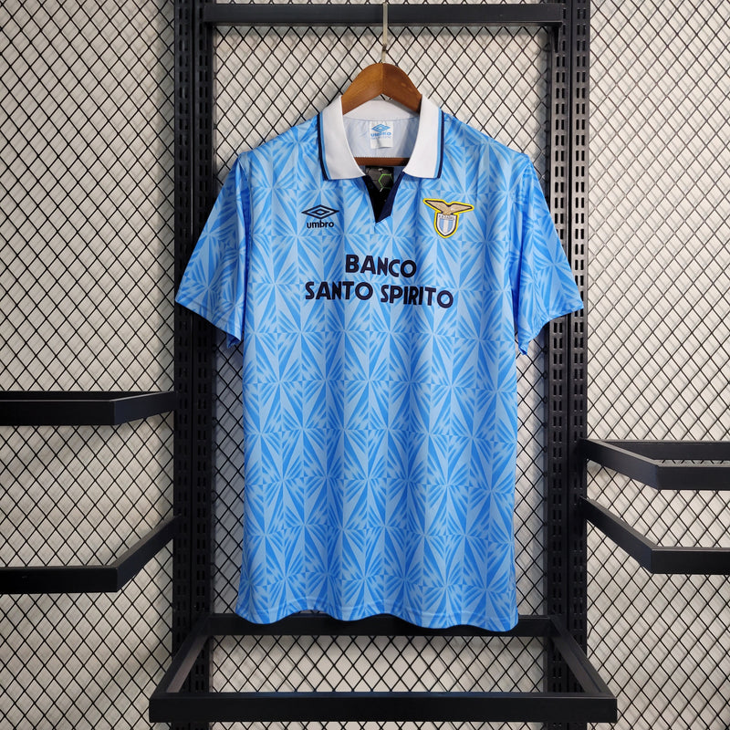 Camisa Lazio Home 1991 - Umbro Retrô Masculina - Azul/Branca