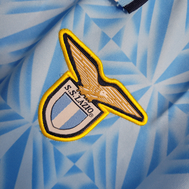 Camisa Lazio Home 1991 - Umbro Retrô Masculina - Azul/Branca