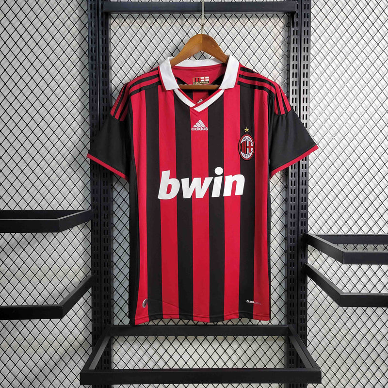 Camisa Milan Home 2009/10 - Adidas Retrô Masculina - Vermelha/Preta