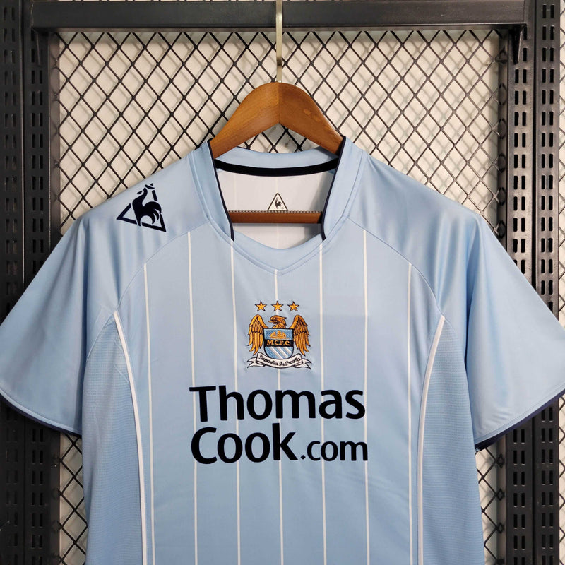 Camisa Manchester City Home 2008/09 - Sportif Retrô Masculina - Azul/Branca