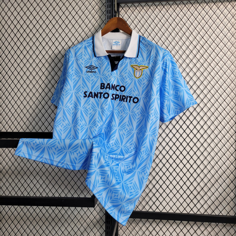 Camisa Lazio Home 1991 - Umbro Retrô Masculina - Azul/Branca