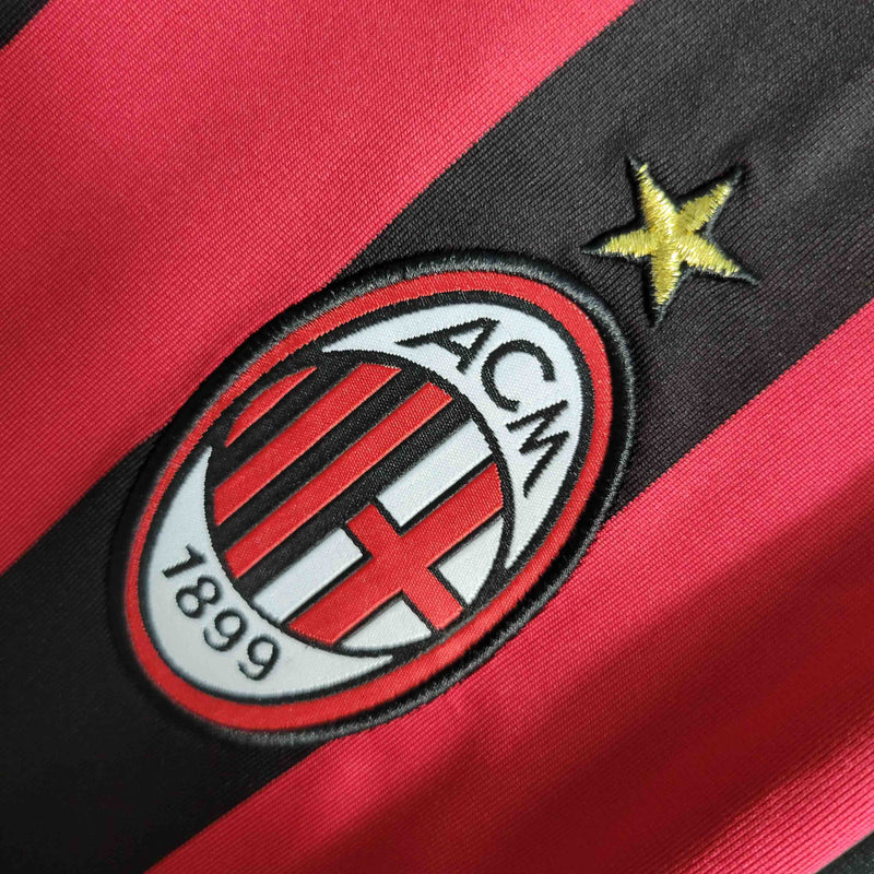 Camisa Milan Home 2009/10 - Adidas Retrô Masculina - Vermelha/Preta