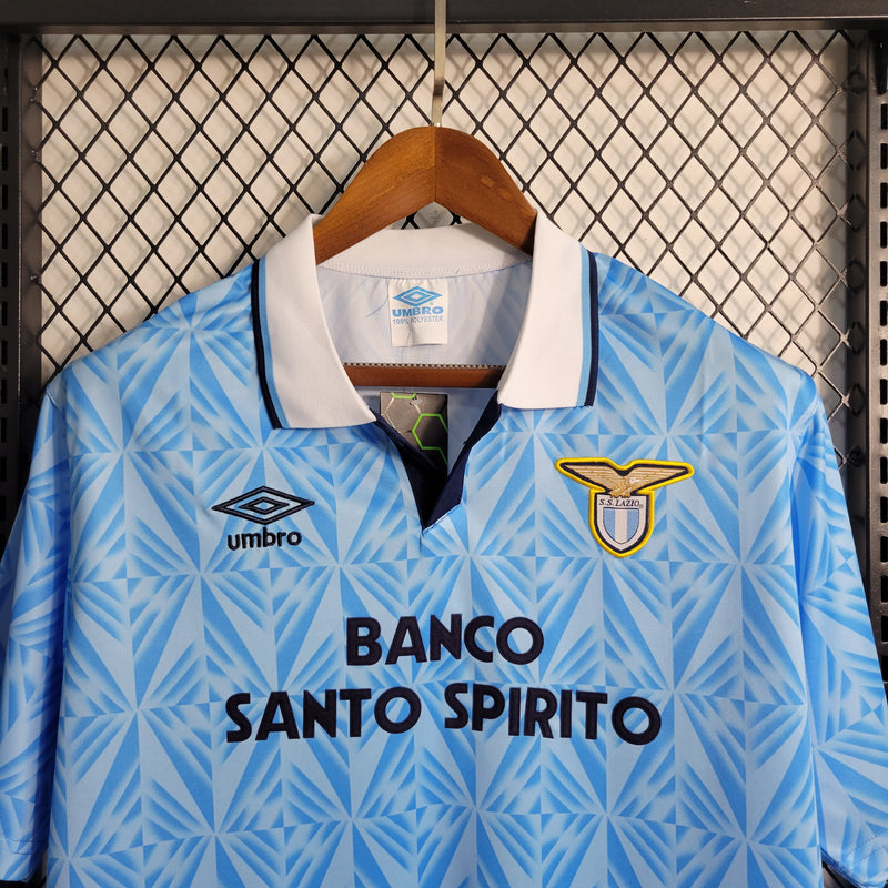 Camisa Lazio Home 1991 - Umbro Retrô Masculina - Azul/Branca
