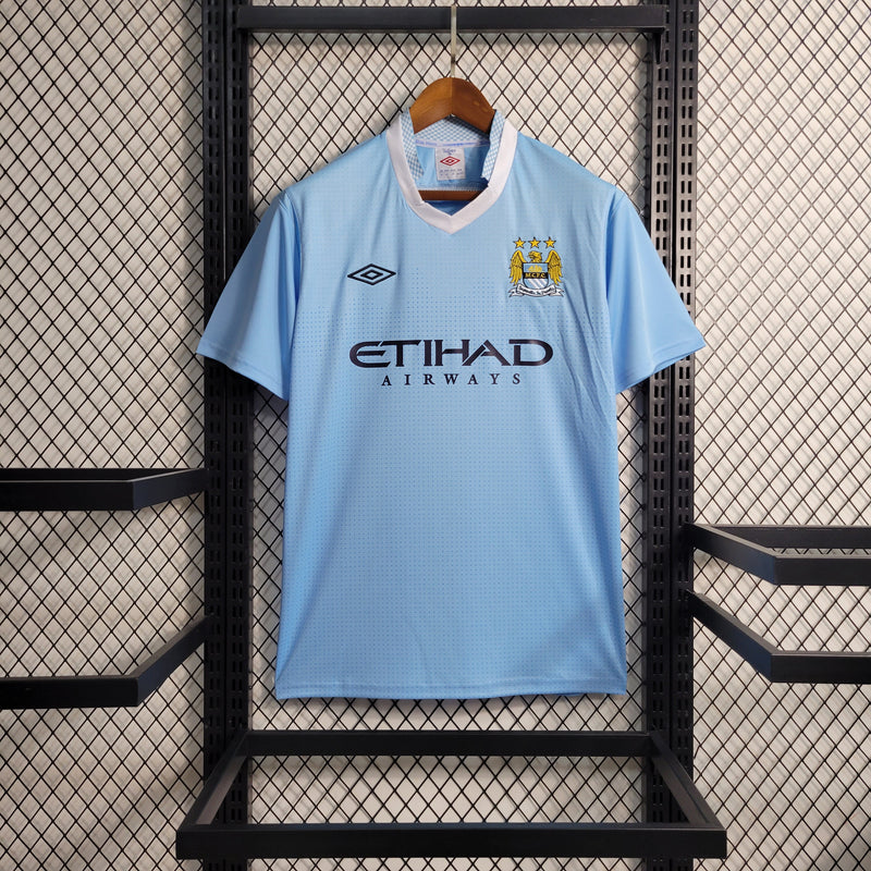 Camisa Manchester City Home 2011/12 - Umbro Retrô Masculina - Azul/Branca