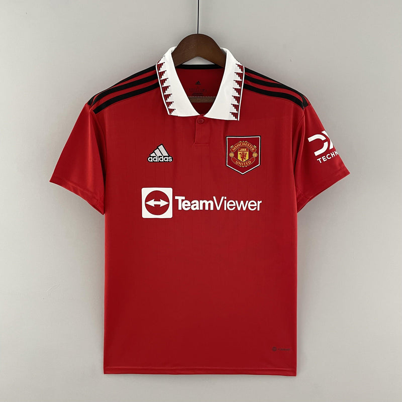 Camisa Manchester United Home 2022/23 - Adidas Torcedor Masculina - Vermelha/Branca