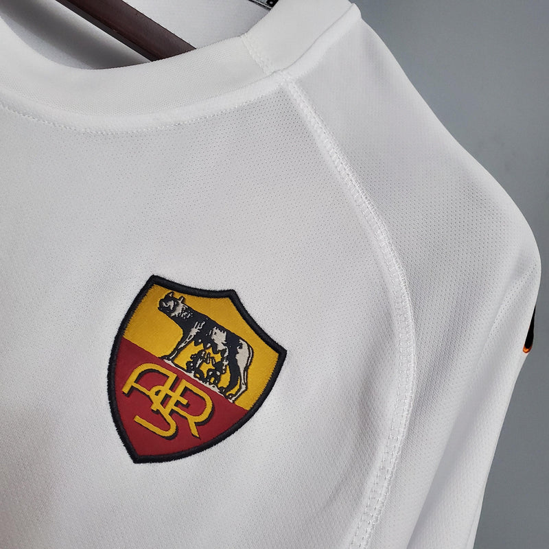 Camisa Roma Away 2001 - Kappa Retrô Masculina - Branca/Vermelha
