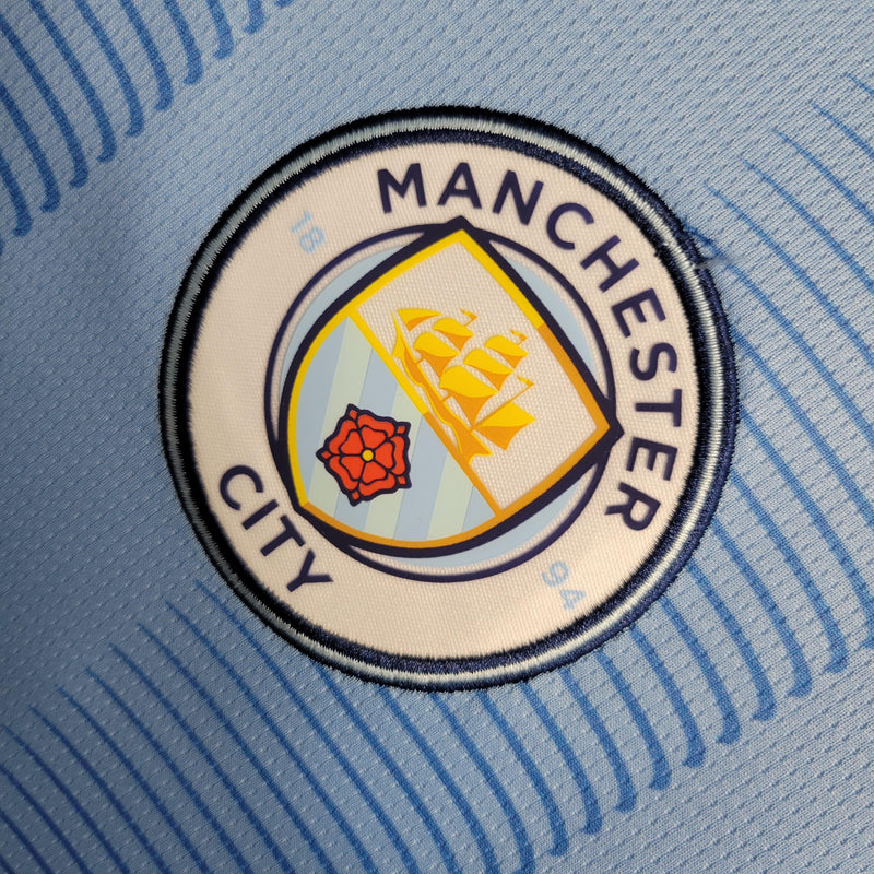 Camisa Manchester City Home 2023/24 - Puma Torcedor Masculina - Azul/Branca