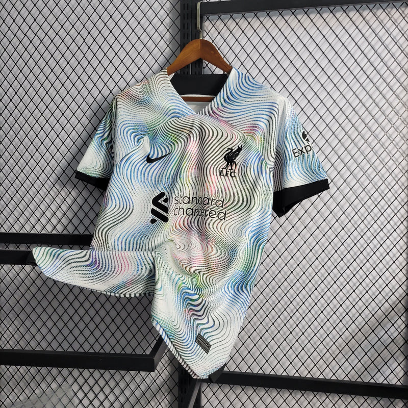 Camisa Liverpool Away 2022/23 - Nike Torcedor Masculina - Branca/Preta