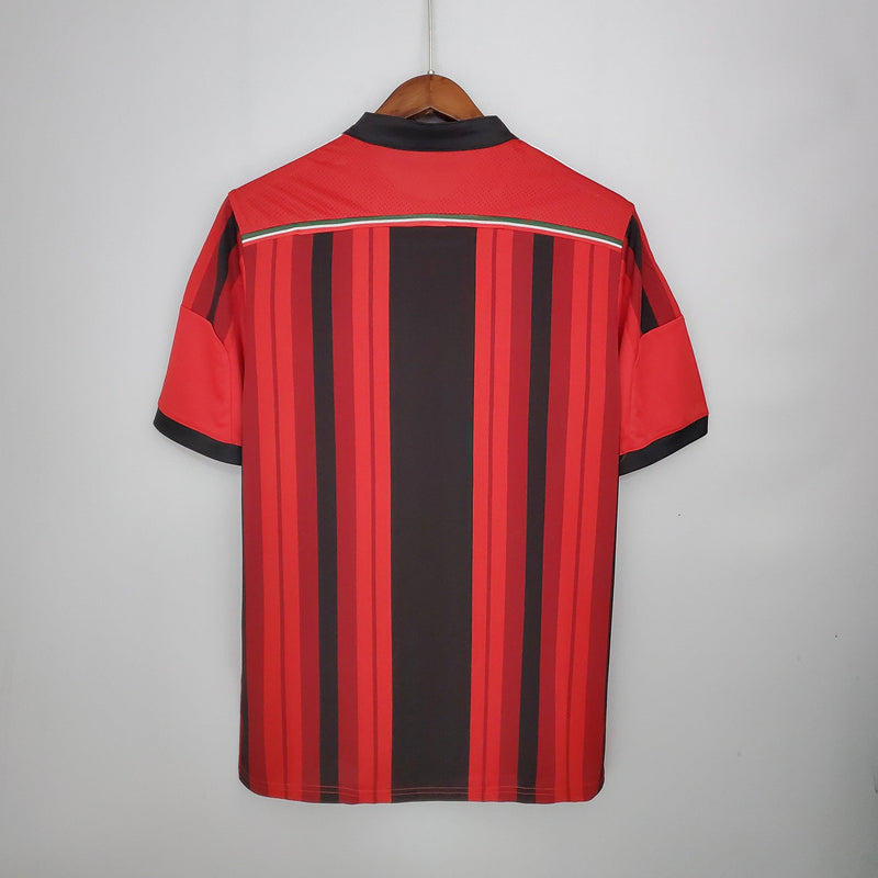 Camisa Milan Home 2014/15 - Adidas Retrô Masculina - Vermelha/Preta