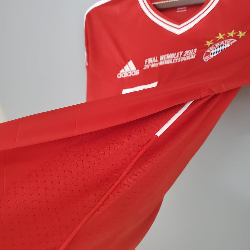 Camisa Bayern de Munique Home 2013/14 - Champions League - Adidas Retrô Masculina - Vermelha/Branca