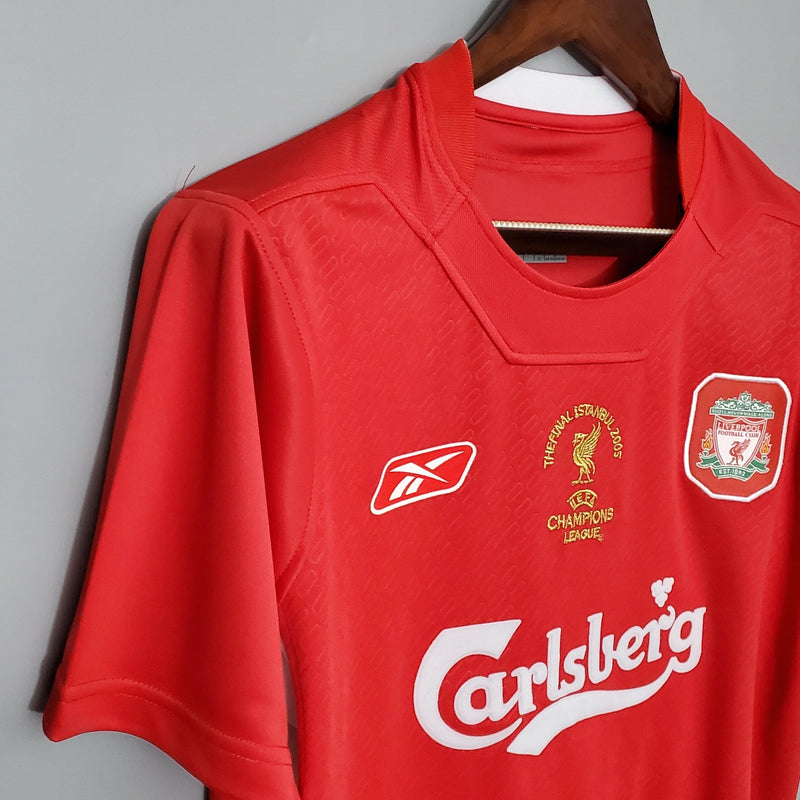 Camisa Liverpool Home 2005 - Champions League - Retrô Masculina - Vermelha