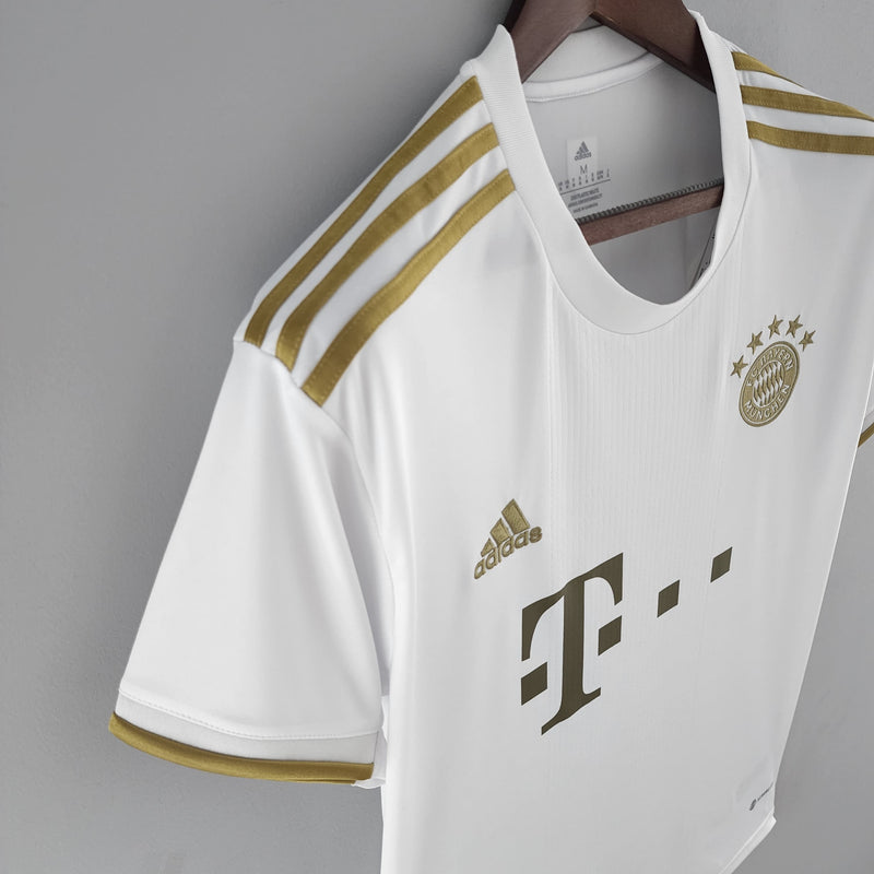 Camisa Bayern de Munique Away 2022/23 - Adidas Torcedor Masculina - Branca/Dorada