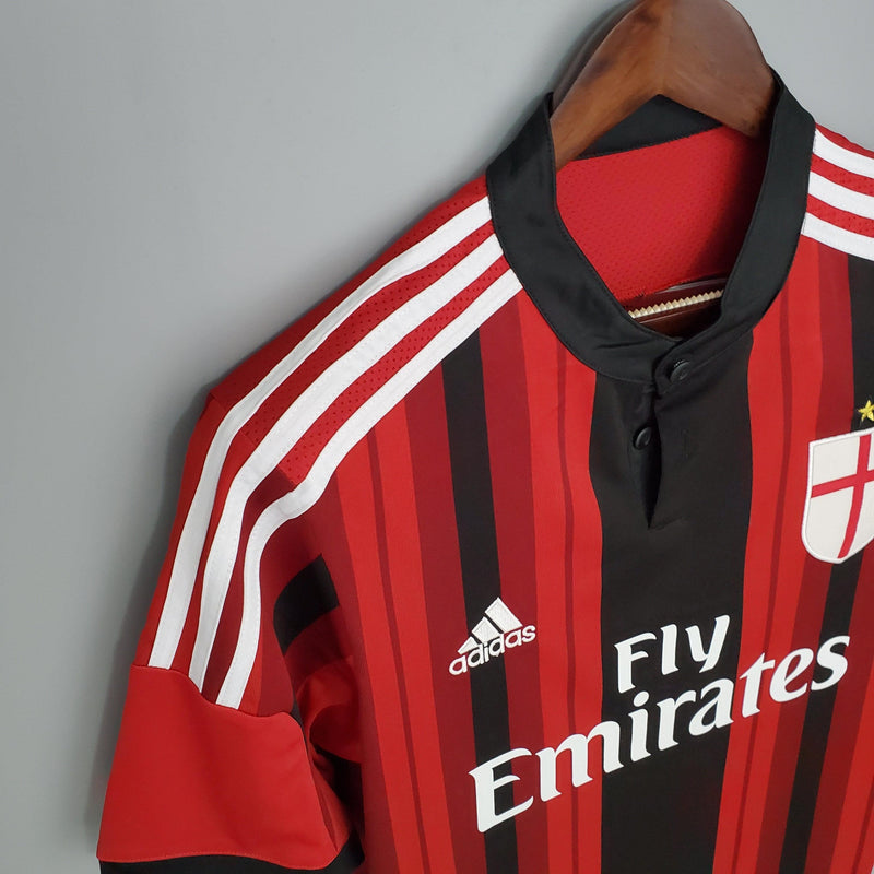 Camisa Milan Home 2014/15 - Adidas Retrô Masculina - Vermelha/Preta