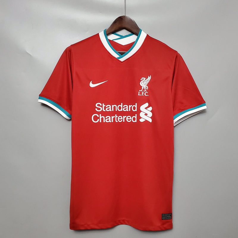 Camisa Liverpool Home 2020/21 - Nike Torcedor Masculina - Vermelha/Branca