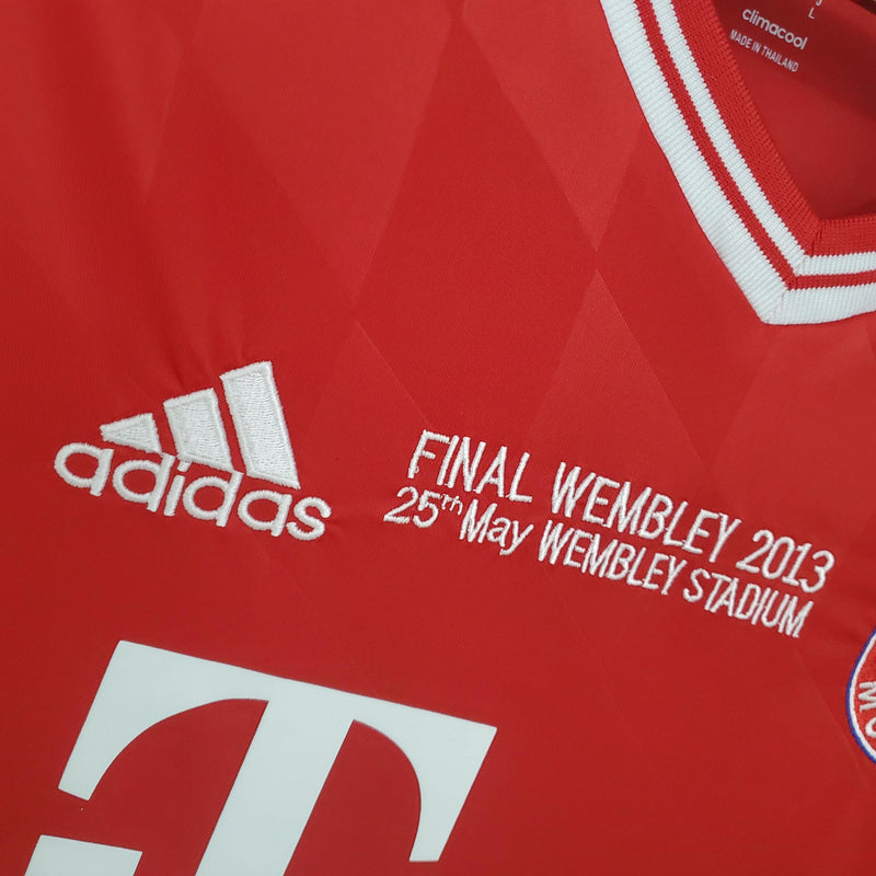 Camisa Bayern de Munique Home 2013/14 - Champions League - Adidas Retrô Masculina - Vermelha/Branca