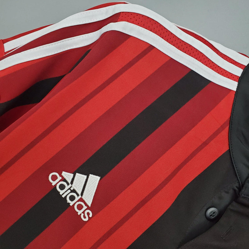 Camisa Milan Home 2014/15 - Adidas Retrô Masculina - Vermelha/Preta