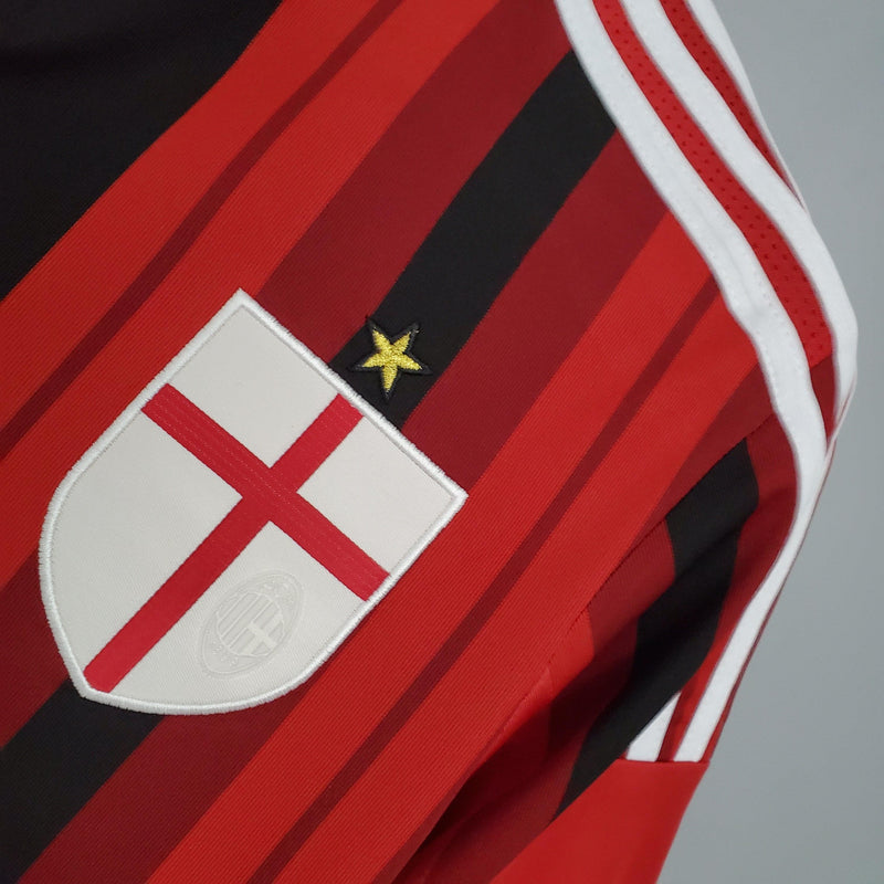 Camisa Milan Home 2014/15 - Adidas Retrô Masculina - Vermelha/Preta