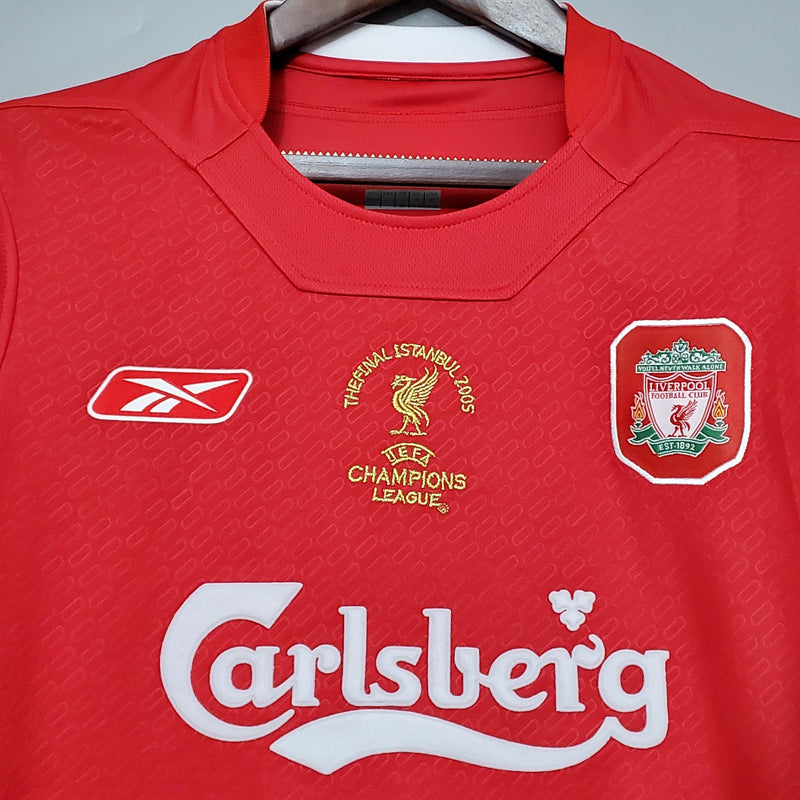 Camisa Liverpool Home 2005 - Champions League - Retrô Masculina - Vermelha