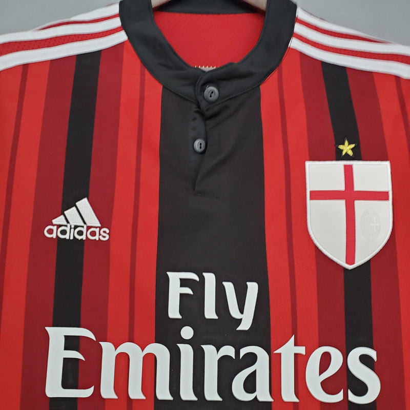 Camisa Milan Home 2014/15 - Adidas Retrô Masculina - Vermelha/Preta