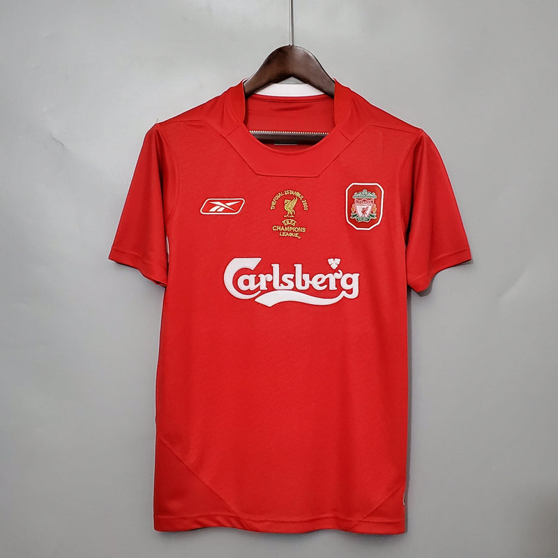 Camisa Liverpool Home 2005 - Champions League - Retrô Masculina - Vermelha