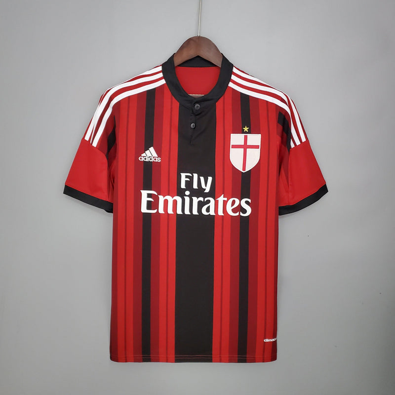 Camisa Milan Home 2014/15 - Adidas Retrô Masculina - Vermelha/Preta